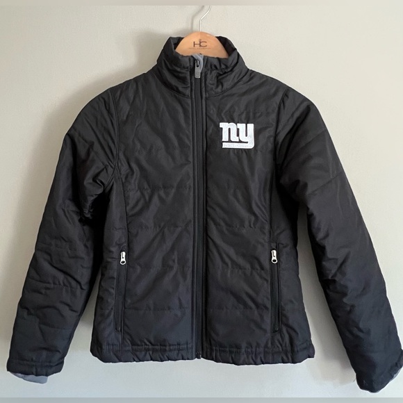 NFL Other - NFL Team Apparel Girls Black & White NY Giants Full Zip Jacket Size Small (7/8)